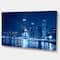 Designart - Blue Chicago Skyline Night - Cityscape Photo Canvas Print